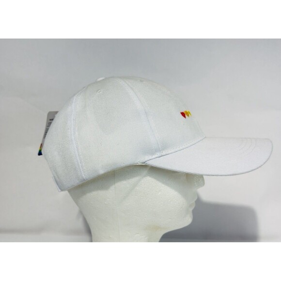 Season Of Love White Baseball Cap Rainbow Hearts Pride + One Size Fits All - Picture 2 of 5